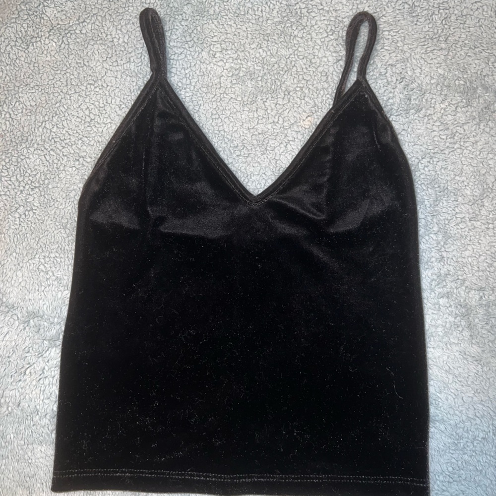 Black velvet tank top